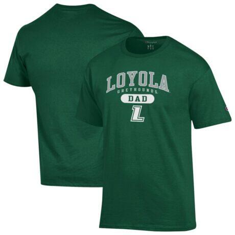 Loyola Greyhounds Champion Dad Pill Box Jersey T-Shirt - Green - Front View