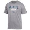 Colorado School of Mines Orediggers Champion Unisex Grandparent Pill Box Jersey T-Shirt - Silver - Side View