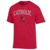 Catholic University Cardinals Champion Arch Dad Jersey T-Shirt - Red - Side View