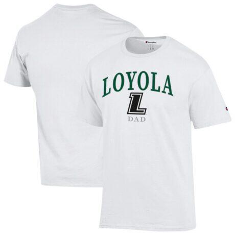 Loyola Greyhounds Champion Arch Dad Jersey T-Shirt - White - Front View