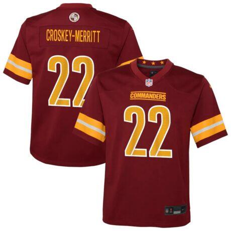 Jacory Croskey-Merritt Washington Commanders Nike Youth Team Game Jersey - - Front View