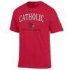 Catholic University Cardinals Champion Unisex Arch Grandparent Jersey T-Shirt - Cardinal - Side View