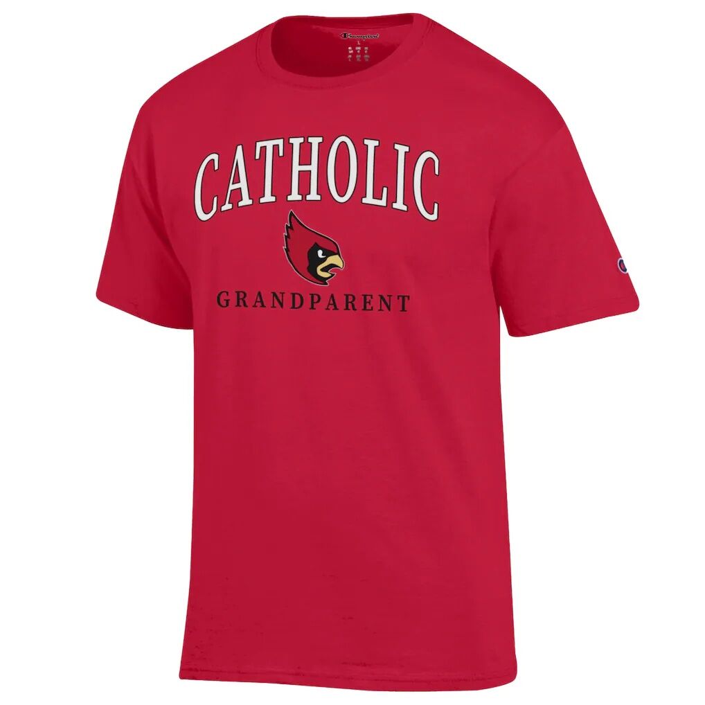 Catholic University Cardinals Champion Unisex Arch Grandparent Jersey T-Shirt - Cardinal