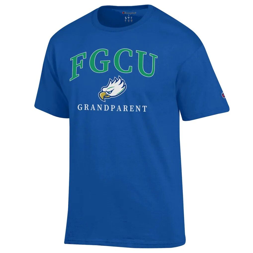 Florida Gulf Coast Eagles Champion Unisex Arch Grandparent Jersey T-Shirt