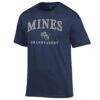 Colorado School of Mines Orediggers Champion Unisex Arch Grandparent Jersey T-Shirt - Navy - Side View
