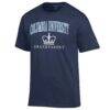 Columbia University Champion Unisex Arch Grandparent Jersey T-Shirt - Navy - Side View