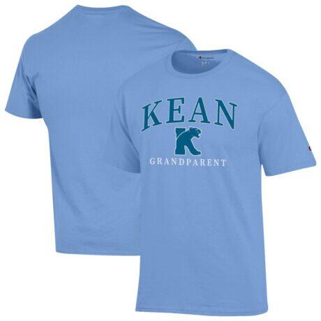 Kean University Cougars Champion Unisex Arch Grandparent Jersey T-Shirt - Blue - Front View