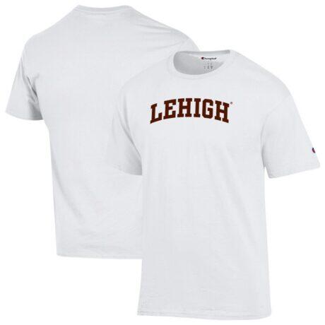 Lehigh Mountain Hawks Champion Unisex Arch Jersey T-Shirt - White - Front View