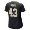 Michael Davis New Orleans Saints Nike Women's Team Game Jersey - Black - Detail View