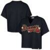 Atlanta Braves '47 x Stoney Clover Lane Women's Oversized Notch Neck T-Shirt - Navy - Front View
