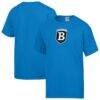 Bentley Falcons ComfortWash Logo Over Stacked T-Shirt - Blue - Front View