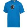 Bentley Falcons ComfortWash Logo Over Stacked T-Shirt - Blue - Side View