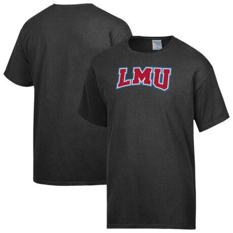 Loyola Marymount Lions ComfortWash Logo Over Stacked T-Shirt - Black - Front View