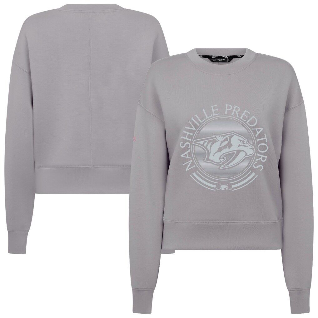 Nashville Predators Levelwear Women's Slate & Snow Sponge Tri-Blend Sweatshirt