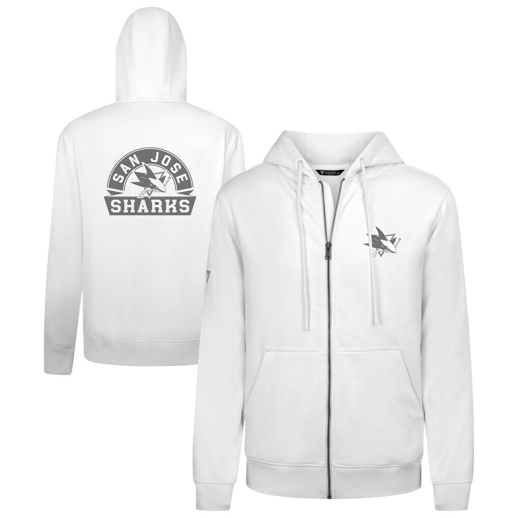San Jose Sharks Levelwear Podium Chenille Logo Full-Zip Hoodie