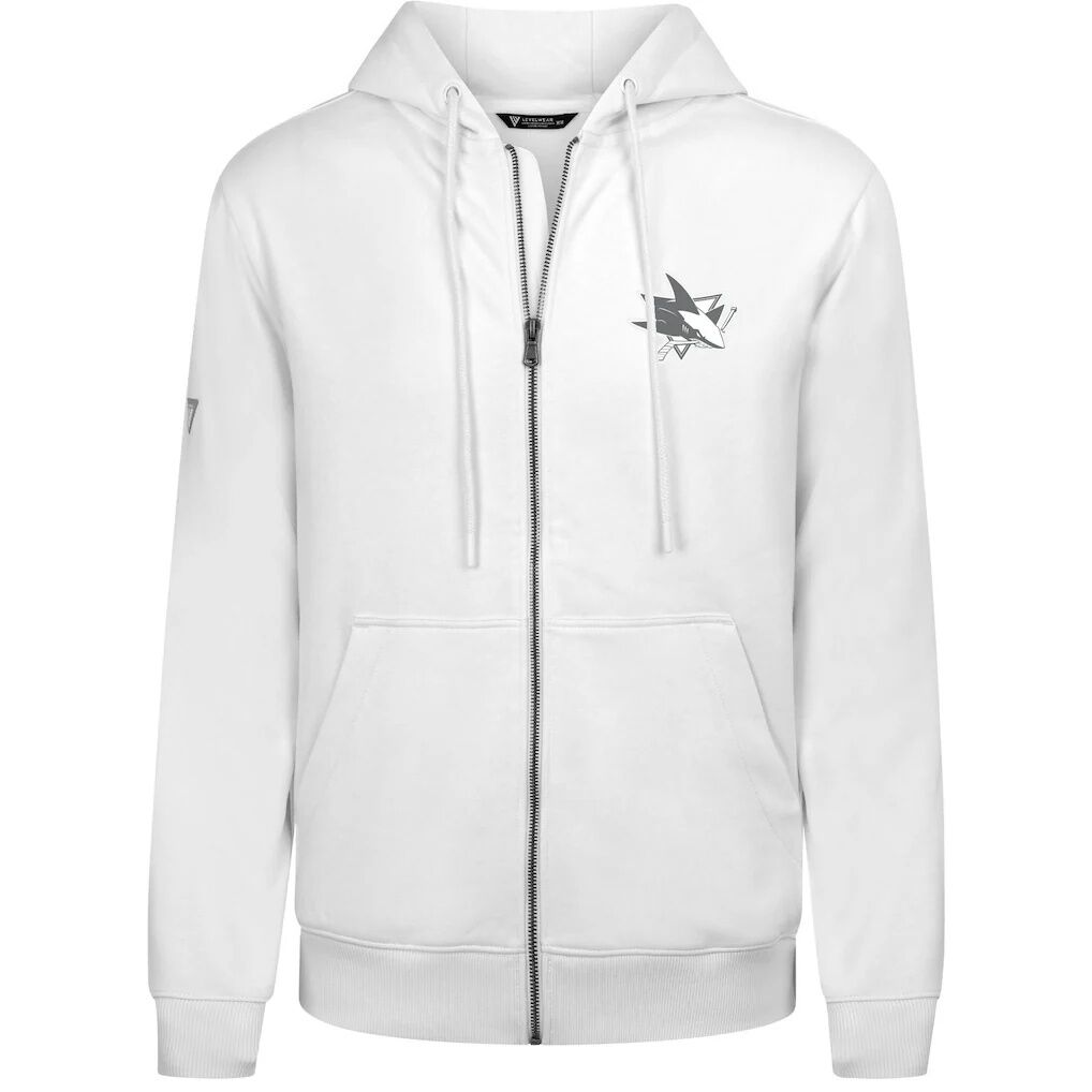 San Jose Sharks Levelwear Podium Chenille Logo Full-Zip Hoodie
