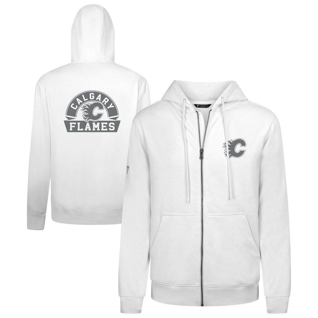 Calgary Flames Levelwear Podium Chenille Logo Full-Zip Hoodie