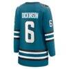 Sam Dickinson San Jose Sharks Fashion7 Women's Home Breakaway Jersey - Teal - Detail View
