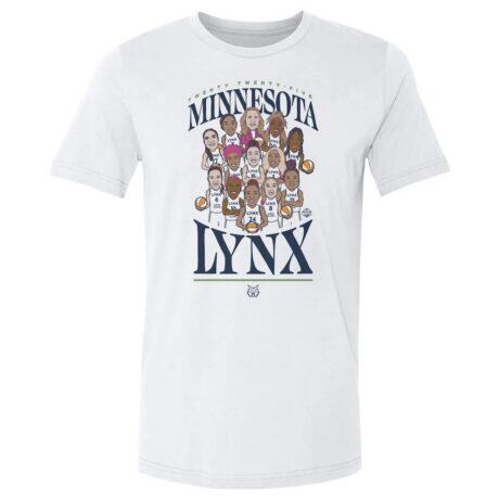 Minnesota Lynx 500 Level Team Caricature T-Shirt - White - Front View