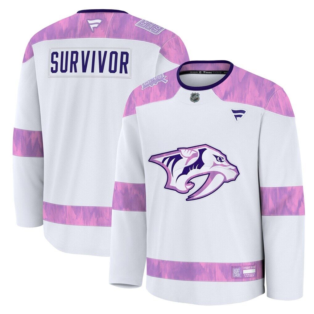 Nashville Predators Fashion7 Hockey Fights Cancer Survivor Practice Jersey