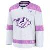 Nashville Predators Fashion7 Hockey Fights Cancer Survivor Practice Jersey - White - Side View