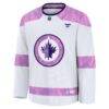 Winnipeg Jets Fashion7 Hockey Fights Cancer Survivor Practice Jersey - White - Side View