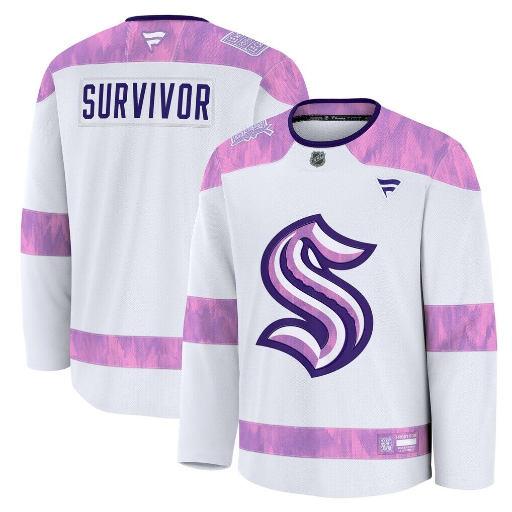 Seattle Kraken Fashion7 Hockey Fights Cancer Survivor Practice Jersey