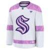 Seattle Kraken Fashion7 Hockey Fights Cancer Survivor Practice Jersey - White - Side View