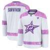 Dallas Stars Fashion7 Hockey Fights Cancer Survivor Practice Jersey - White - Front View