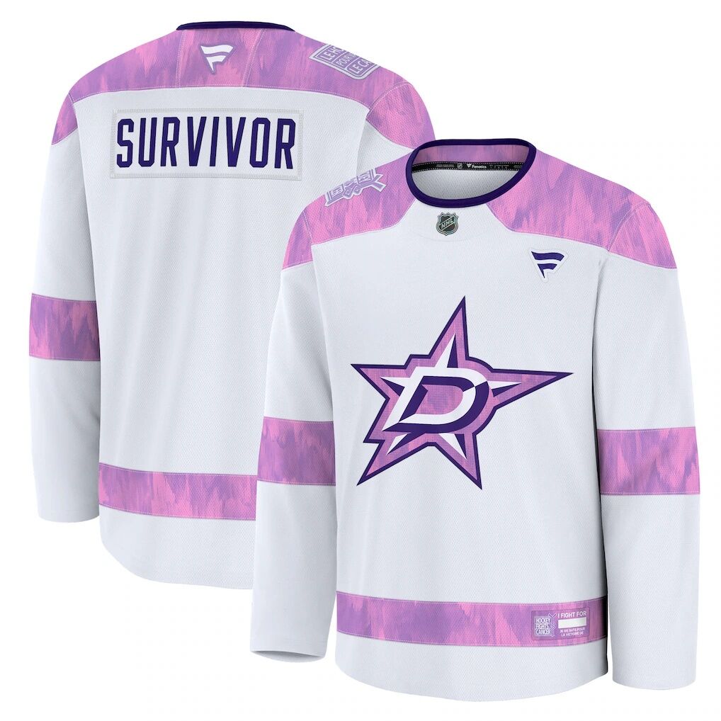 Dallas Stars Fashion7 Hockey Fights Cancer Survivor Practice Jersey