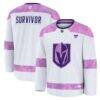 Vegas Golden Knights Fashion7 Hockey Fights Cancer Survivor Practice Jersey - White - Front View
