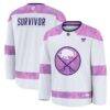 Buffalo Sabres Fanatics Hockey Fights Cancer Survivor Practice Jersey - White - Front View
