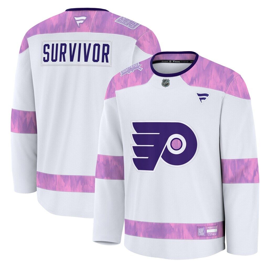 Philadelphia Flyers Fashion7 Hockey Fights Cancer Survivor Practice Jersey