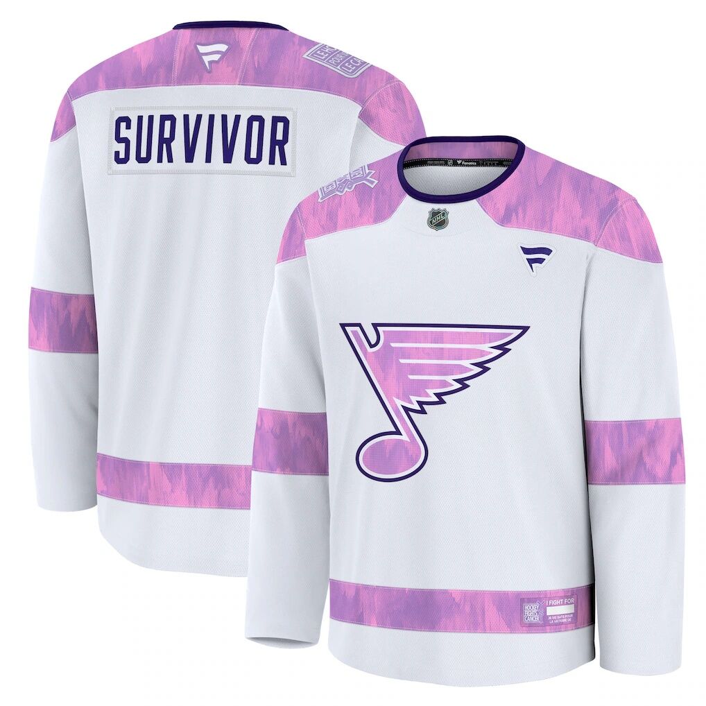 St. Louis Blues Fashion7 Hockey Fights Cancer Survivor Practice Jersey