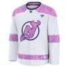 New Jersey Devils Fashion7 Hockey Fights Cancer Survivor Practice Jersey - White - Side View