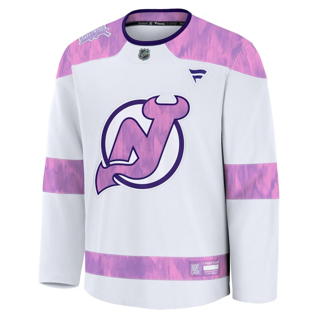 New Jersey Devils Fashion7 Hockey Fights Cancer Survivor Practice Jersey
