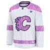 Calgary Flames Fashion7 Hockey Fights Cancer Survivor Practice Jersey - White - Side View