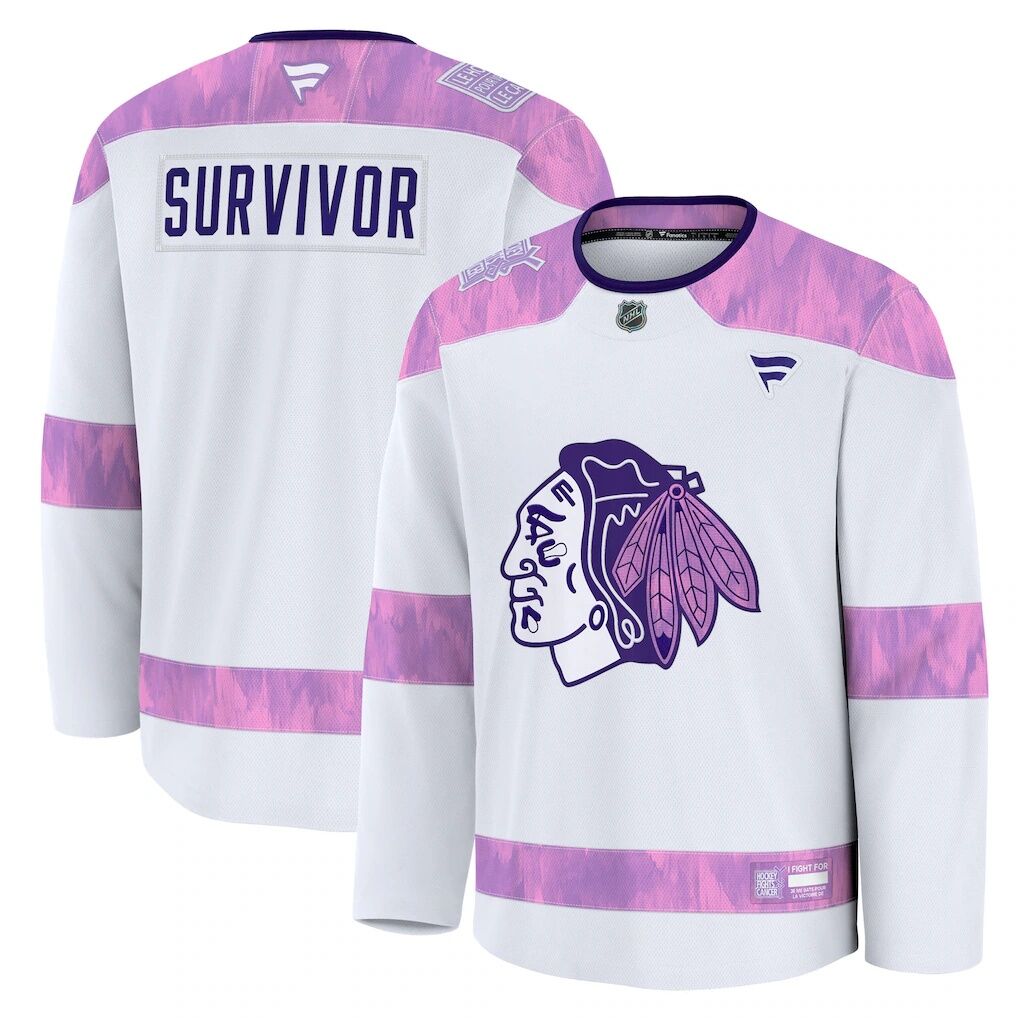 Chicago Blackhawks Fashion7 Hockey Fights Cancer Survivor Practice Jersey