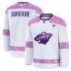Minnesota Wild Fashion7 Hockey Fights Cancer Survivor Practice Jersey - White - Front View