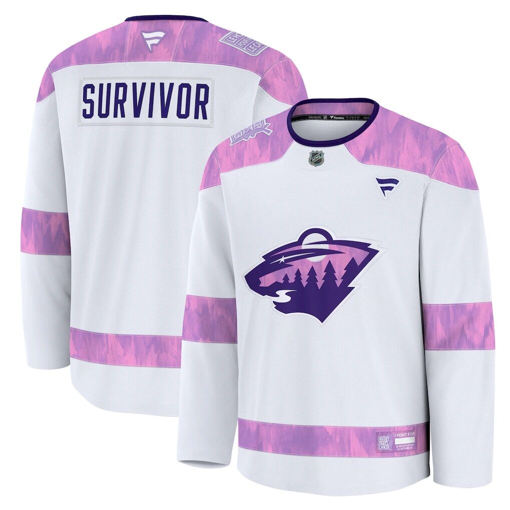 Minnesota Wild Fashion7 Hockey Fights Cancer Survivor Practice Jersey