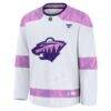 Minnesota Wild Fashion7 Hockey Fights Cancer Survivor Practice Jersey - White - Side View