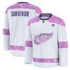 Detroit Red Wings Fashion7 Hockey Fights Cancer Survivor Practice Jersey - White - Front View