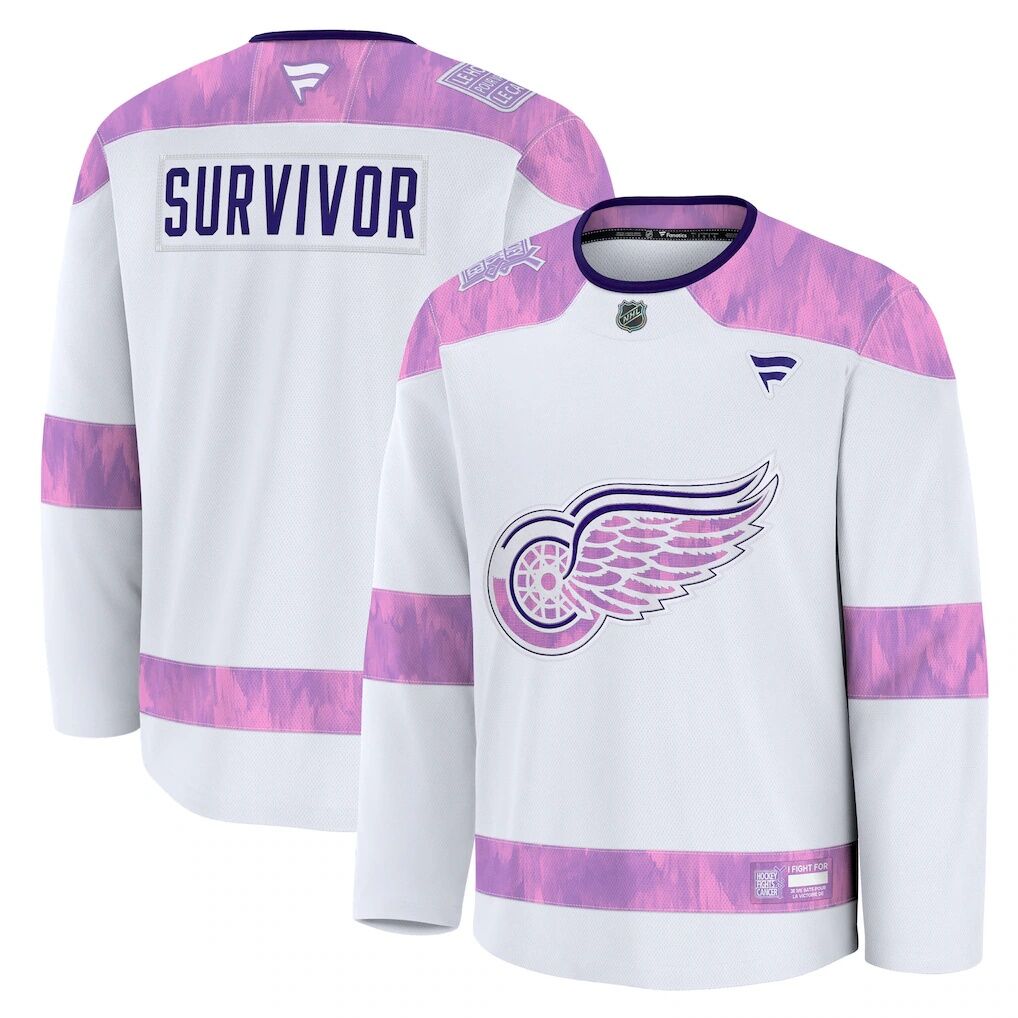 Detroit Red Wings Fashion7 Hockey Fights Cancer Survivor Practice Jersey