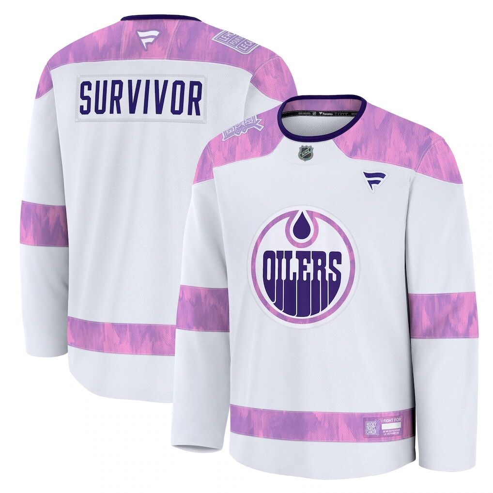 Edmonton Oilers Fashion7 Hockey Fights Cancer Survivor Practice Jersey