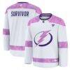 Tampa Bay Lightning Fashion7 Hockey Fights Cancer Survivor Practice Jersey - White - Front View