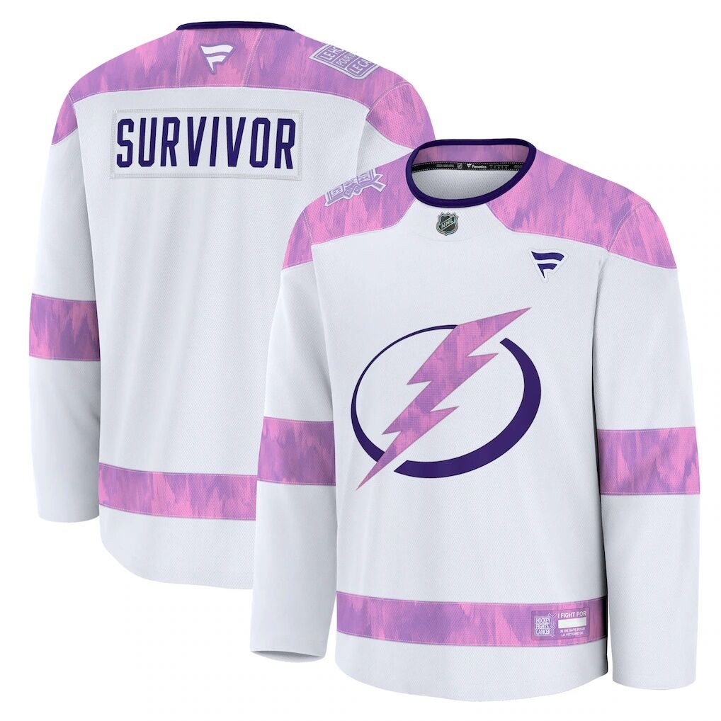 Tampa Bay Lightning Fashion7 Hockey Fights Cancer Survivor Practice Jersey