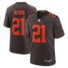 Denzel Ward Cleveland Browns Nike Alpha Dawg Game Jersey - Brown - Front View