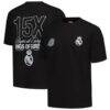 Real Madrid Peace Collective Unisex European Champions Heavyweight T-Shirt - Black - Front View