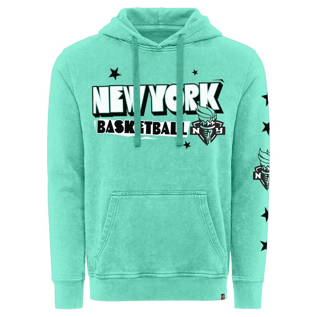 New York Liberty Sportiqe Unisex Mineral Wash Hoodie - Mint