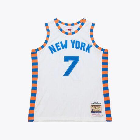 Carmelo Anthony New York Knicks Mitchell & Ness 2015-16 Hardwood Classics Authentic Jersey - White - Front View